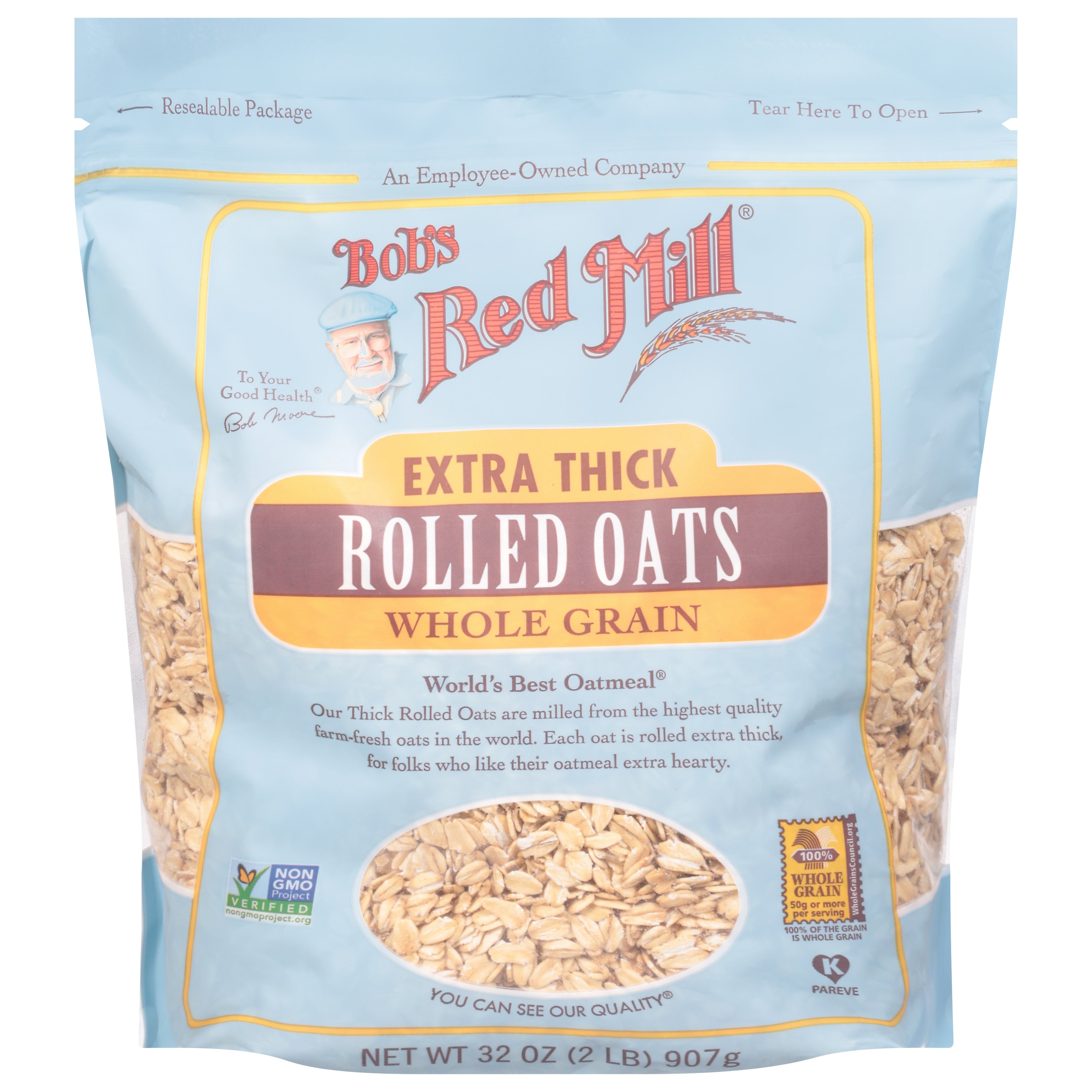 Bob S Red Mill Extra Thick Whole Grain Rolled Oats Shop Oatmeal Hot Cereal At H E B