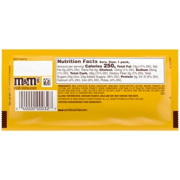 M&M'S Peanut Milk Chocolate Candy - Full Size, 1.74 oz