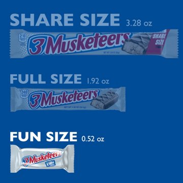 3 Musketeers Milk Chocolate Fun Size Candy Bars