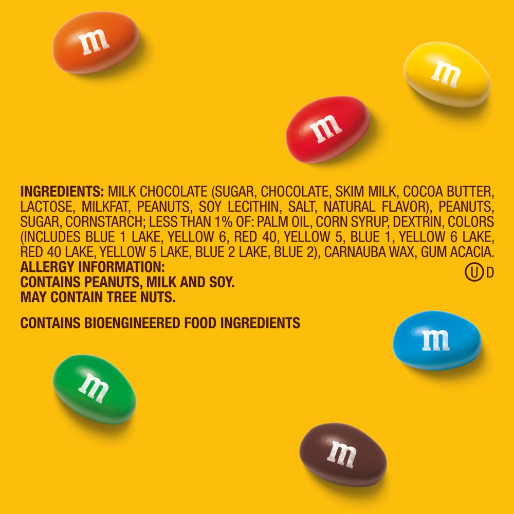 fun size peanut m&m nutrition label