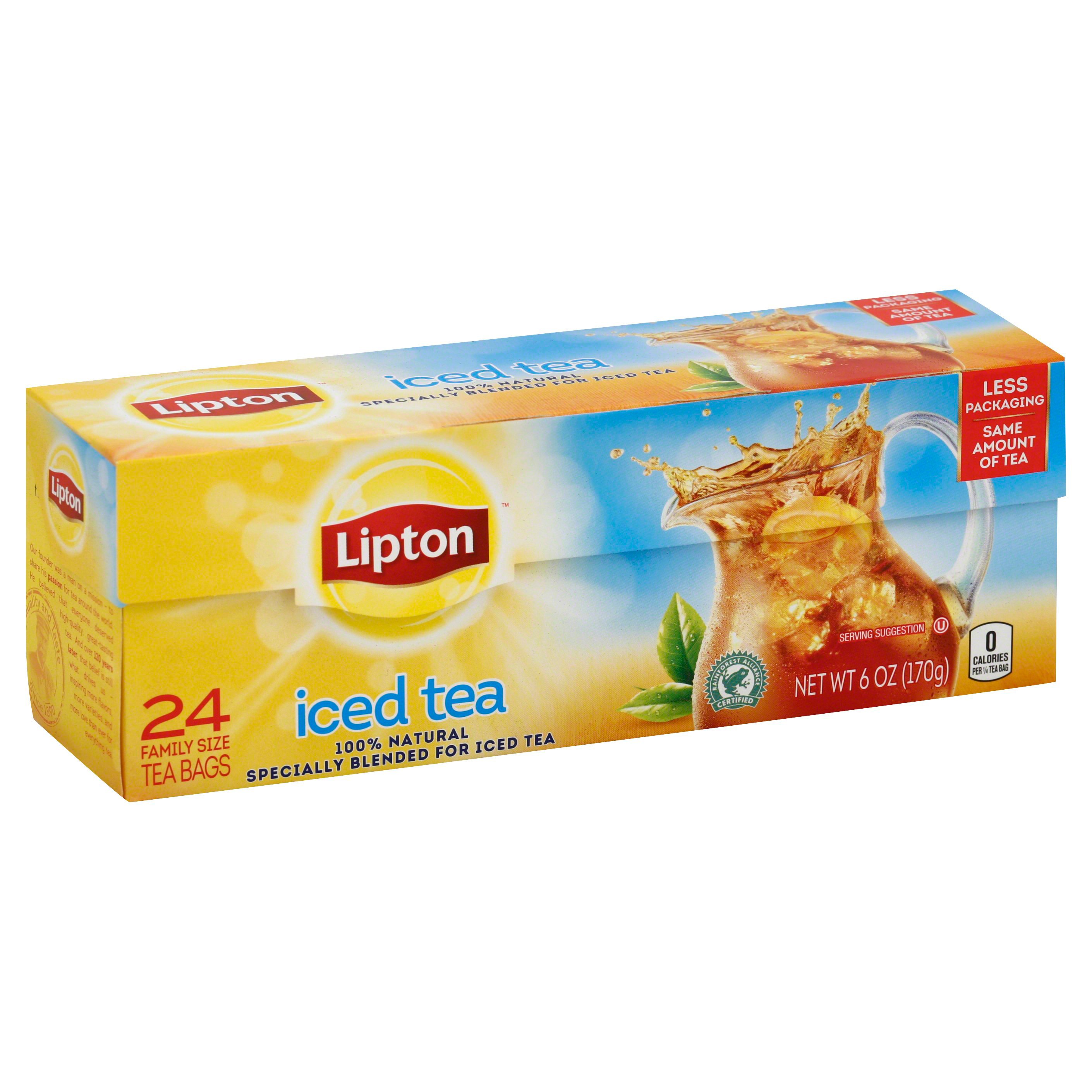 Lipton Black Iced Tea Bags FamilySized Shop Tea at HEB