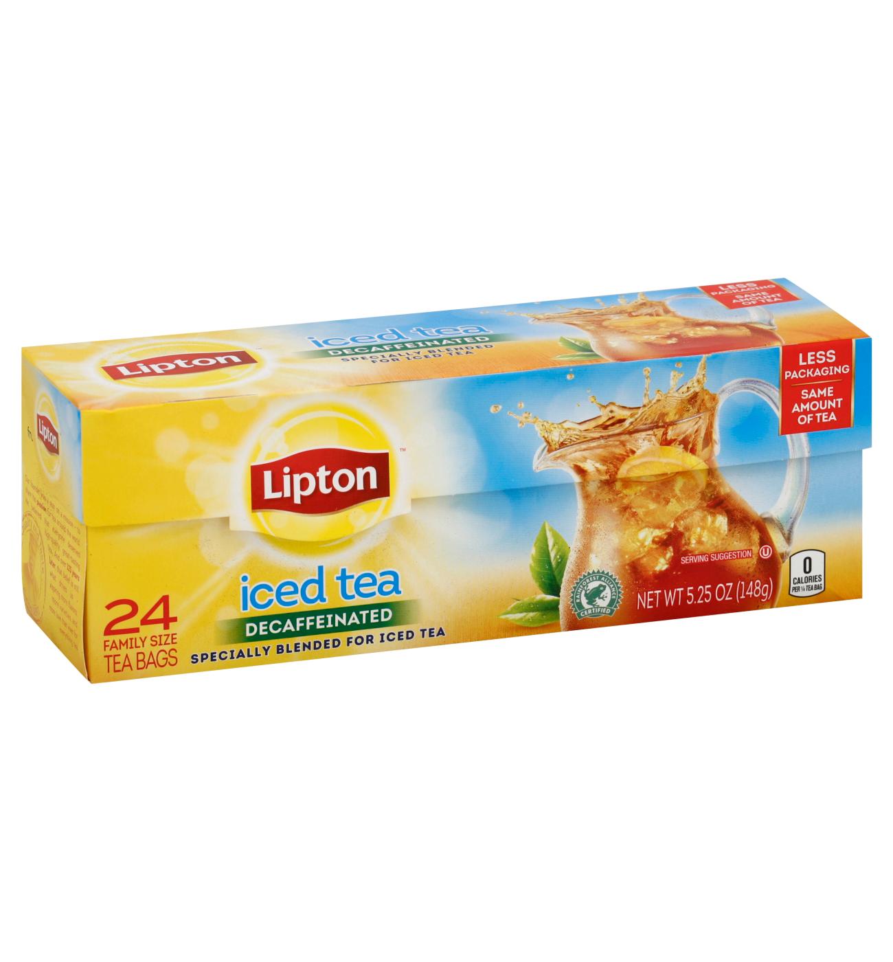Lipton Unsweetened Decaffeinated Family Black Iced Tea Bags; image 1 of 4