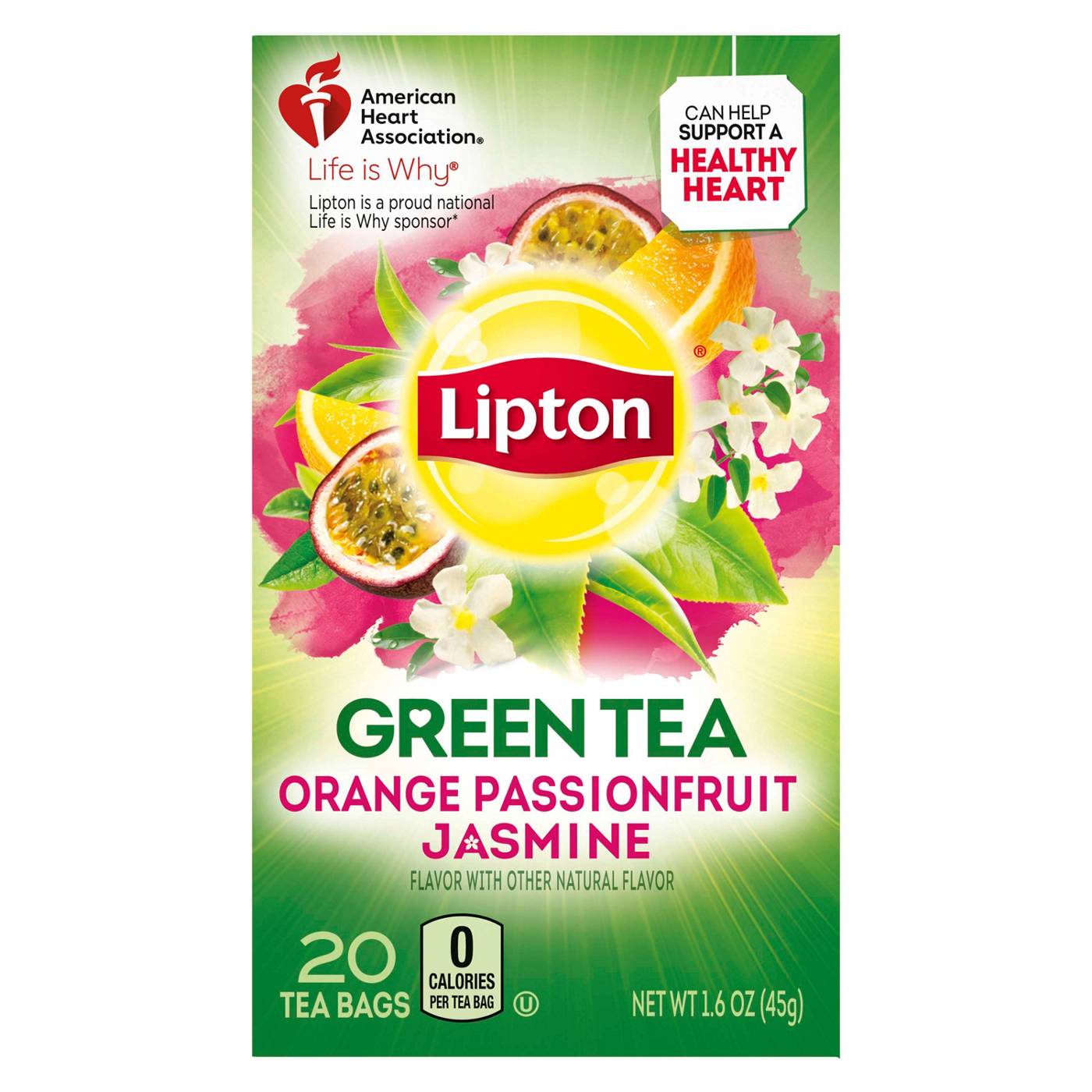 Lipton Orange Passionfruit Jasmine Green Tea Bags Shop Tea at HEB