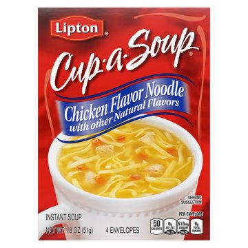Lipton Cup-a-Soup Instant Soup Mix Chicken Noodle with Meat, 4 ct