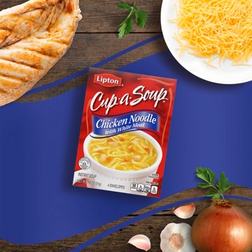 Lipton Cup-a-Soup Instant Soup Mix Chicken Noodle with Meat, 4 ct