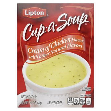 Lipton Cup-a-Soup Instant Soup Mix Cream of Chicken, 2.4 oz