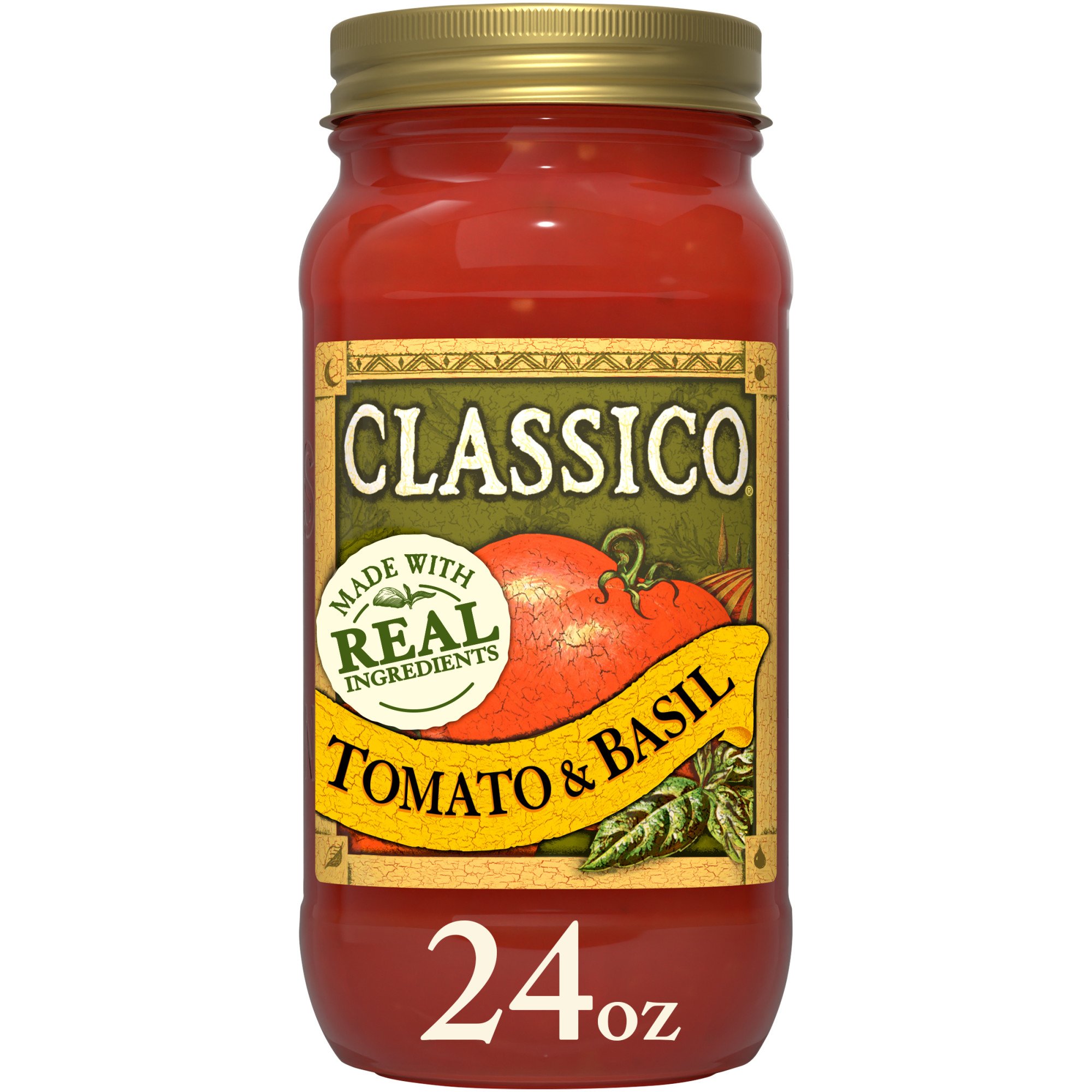 Prego® Pasta Sauce, Italian Tomato Sauce with Roasted Garlic & Herbs, 24  Ounce Jar, Tomato & Basil