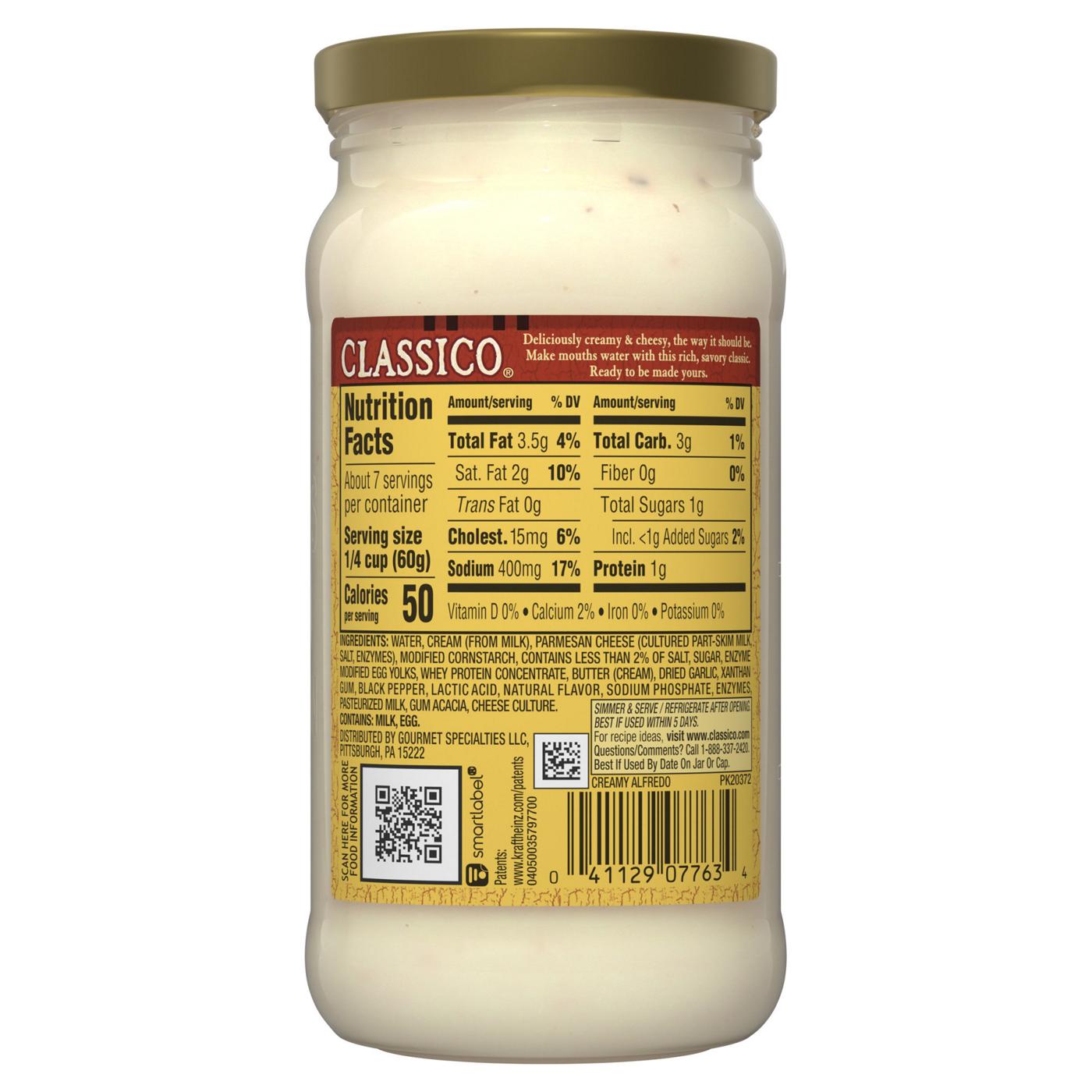 Classico Creamy Alfredo Pasta Sauce; image 5 of 5