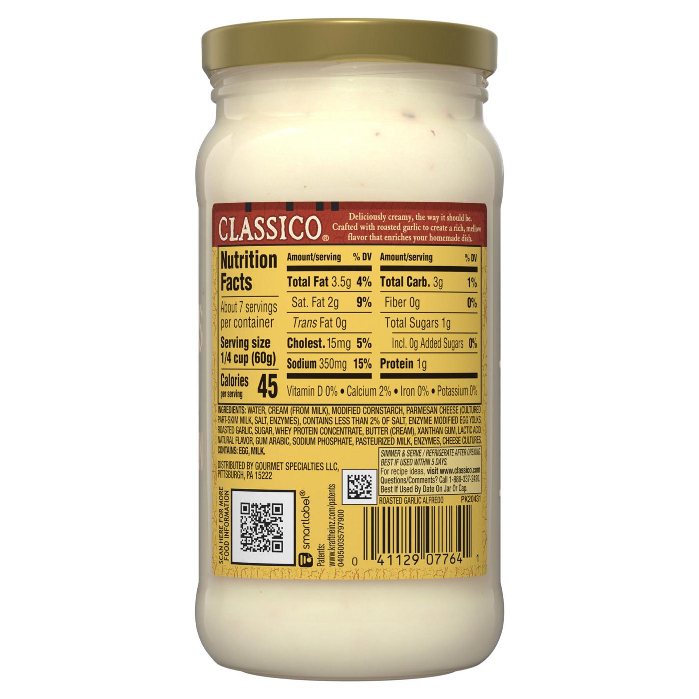 Classico Roasted Garlic Alfredo Pasta Sauce; image 7 of 8