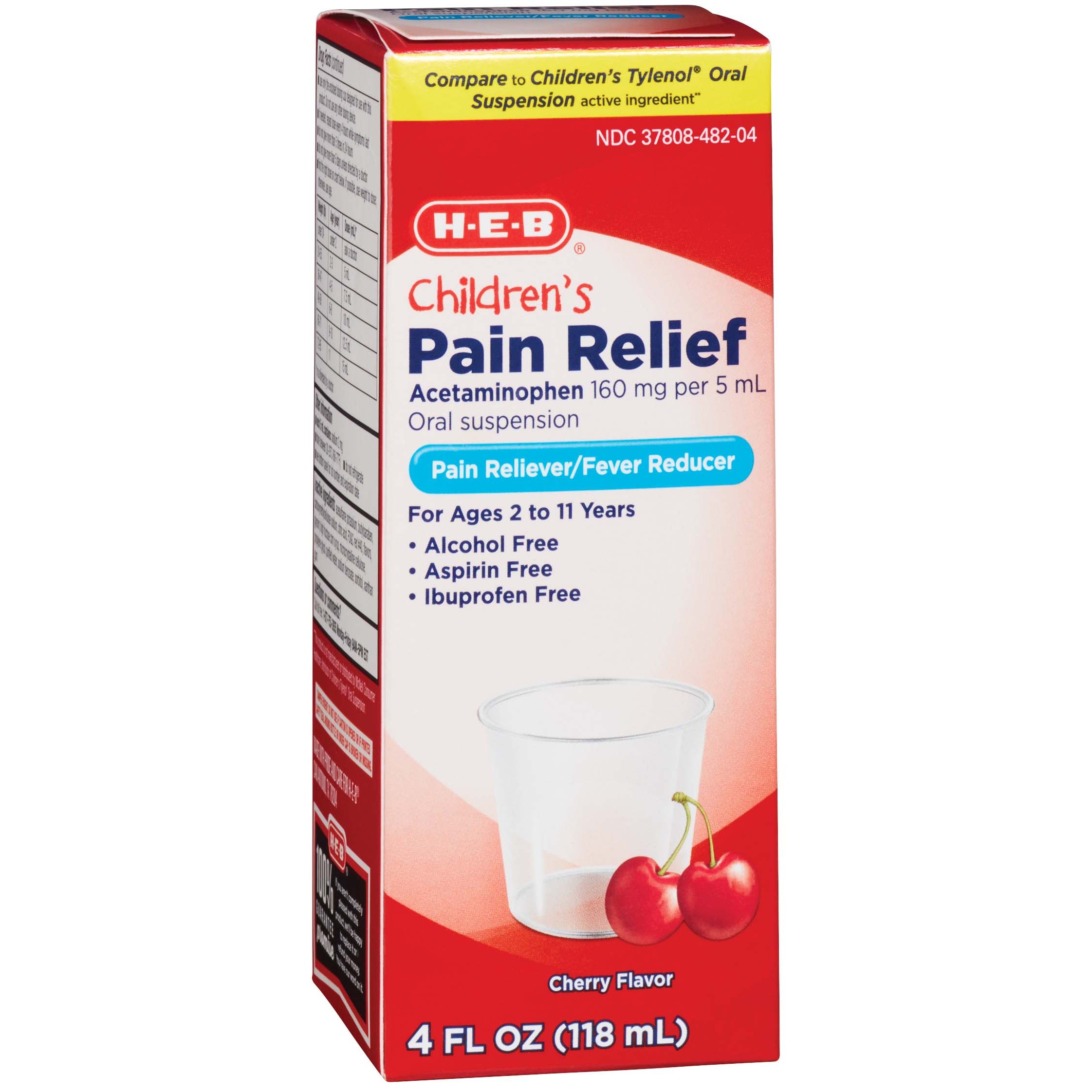 H-E-B Pain Relief Acetaminophen Children's Cherry Flavor - Shop Pain ...