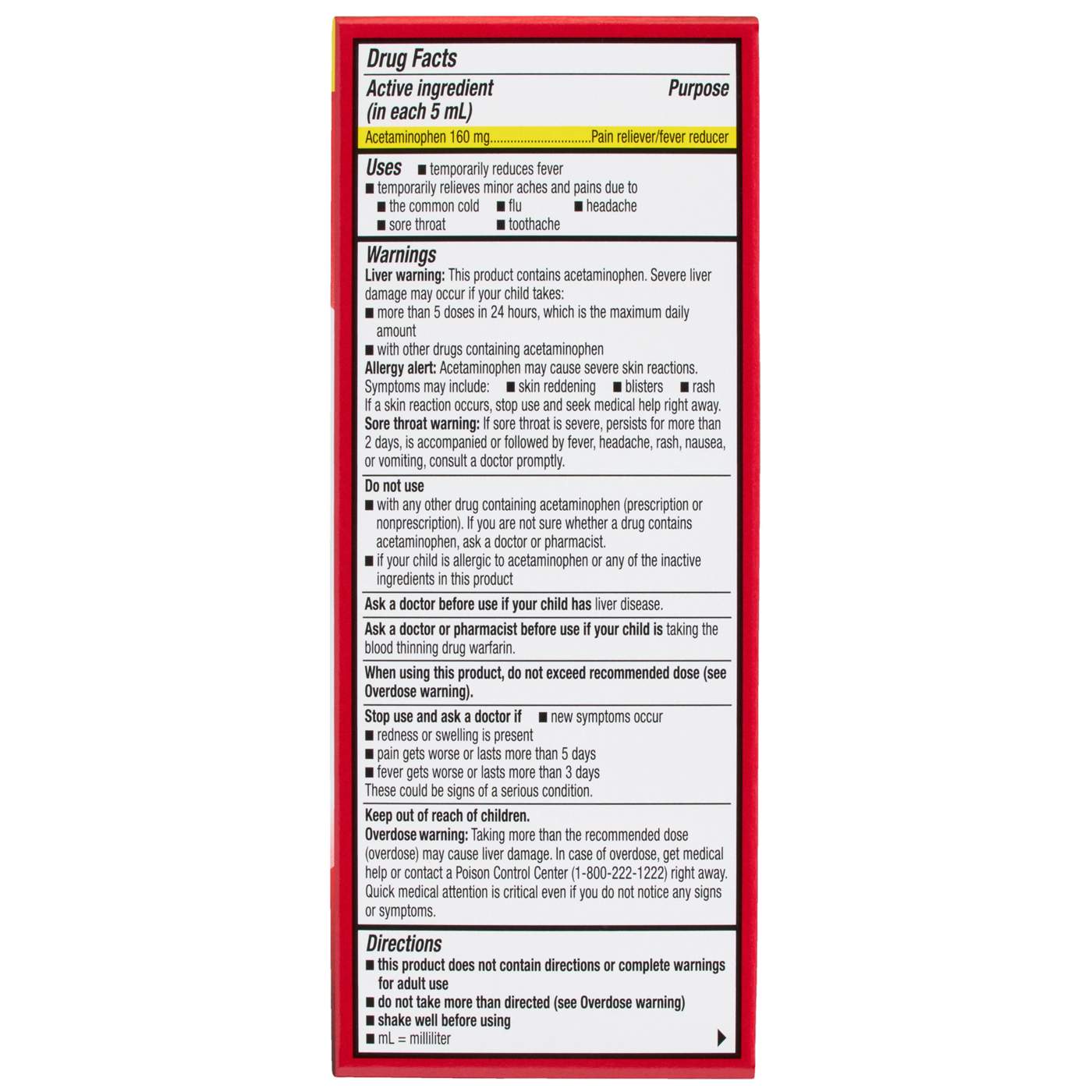 H-E-B Pain Relief Acetaminophen Children's Cherry Flavor; image 2 of 5