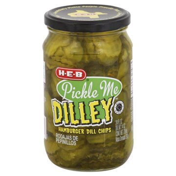 H-E-B Pickle Me Dilley Hamburger Dill Chips, 24 oz