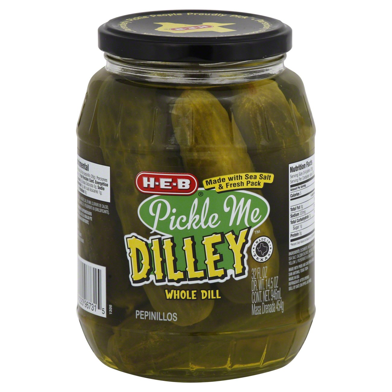 H-E-B Pickle Me Dilley Whole Dill Pickles - Shop Vegetables At H-E-B