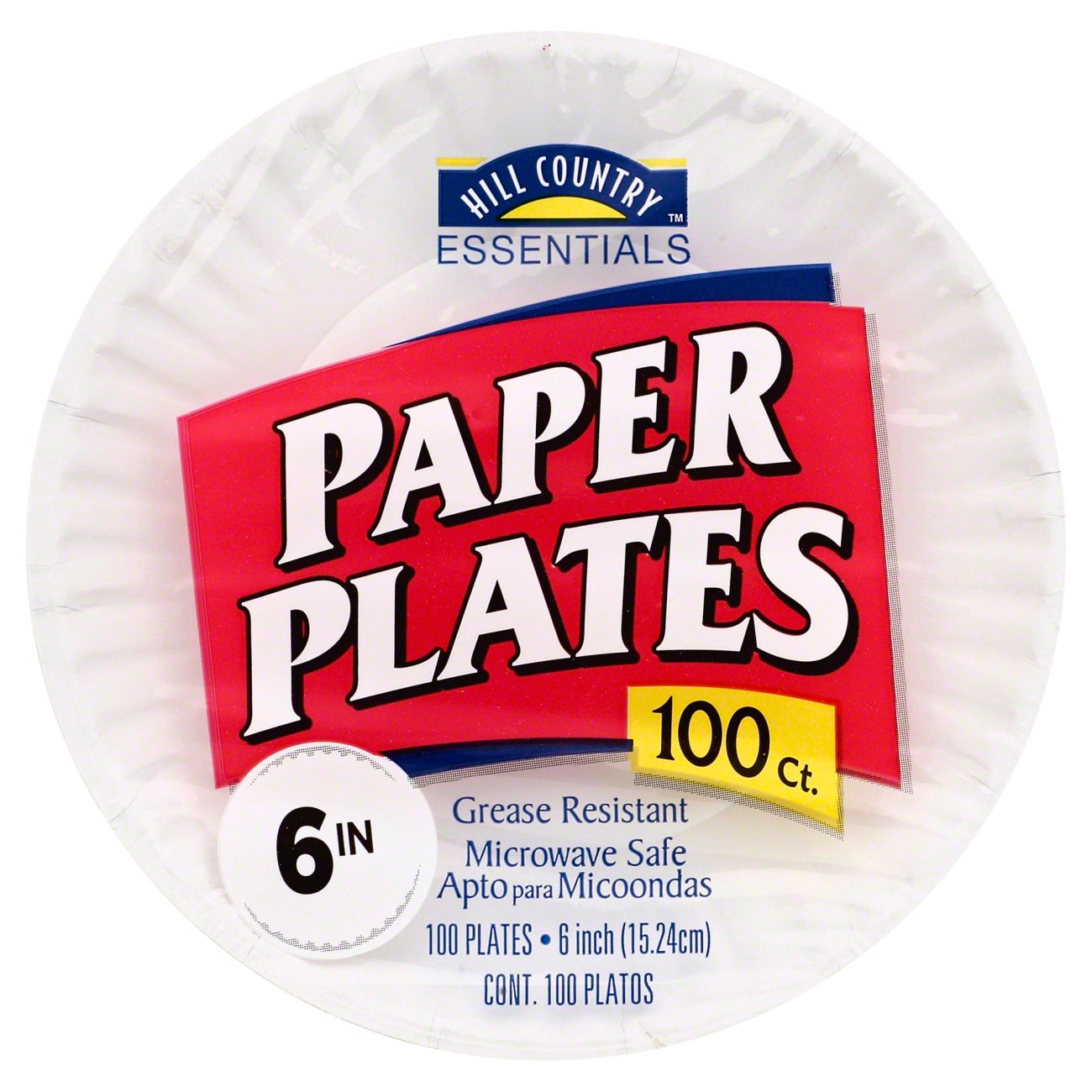 Hill Country Essentials 6 in Paper Plates - Shop Plates & Bowls at H-E-B
