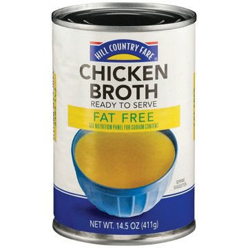 Hill Country Fare 99% Fat  Chicken Broth, 14.5 oz