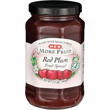 H-E-B More Fruit Red Plum Fruit Spread, 15.5 oz