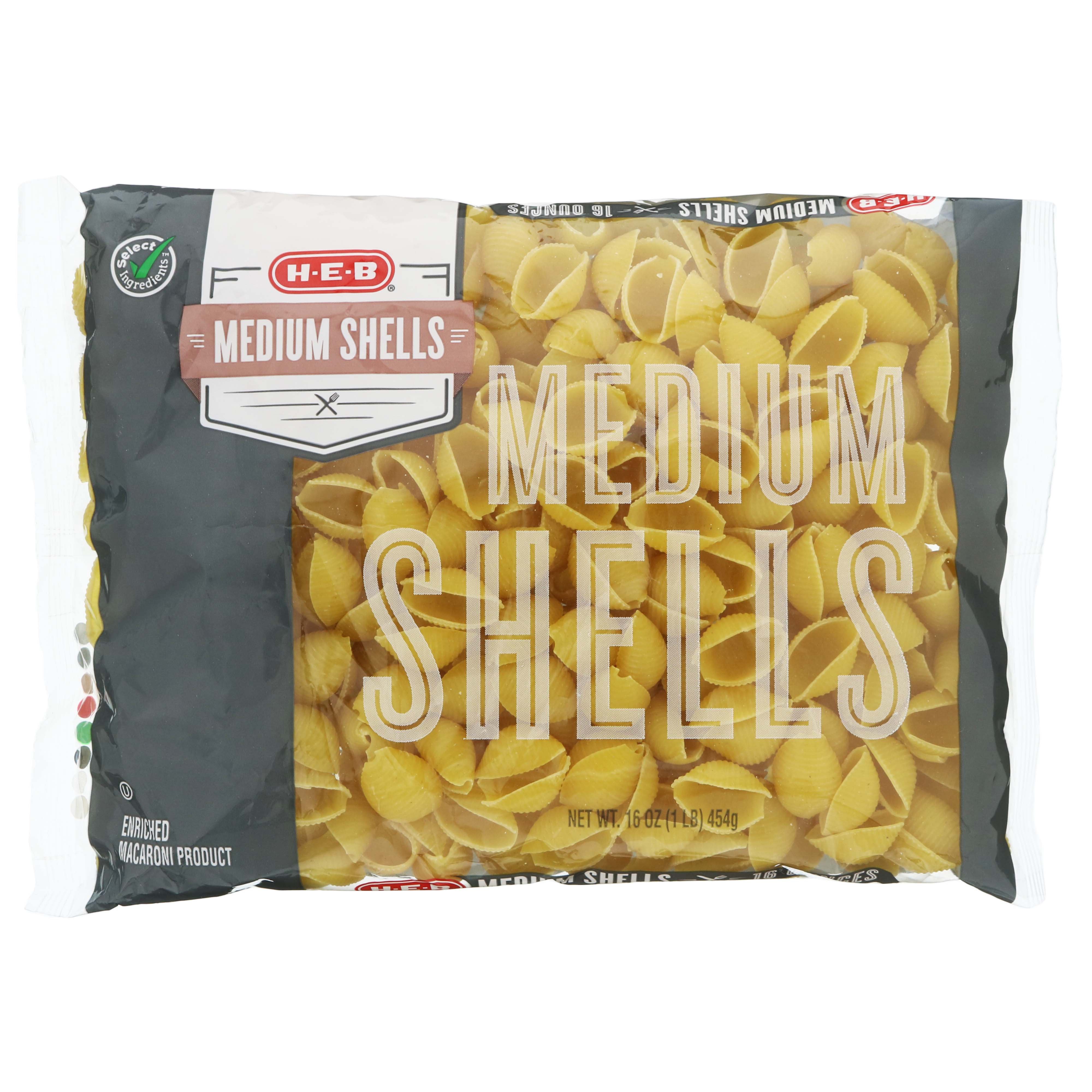 HEB Select Ingredients Medium Shells Shop Pasta at HEB