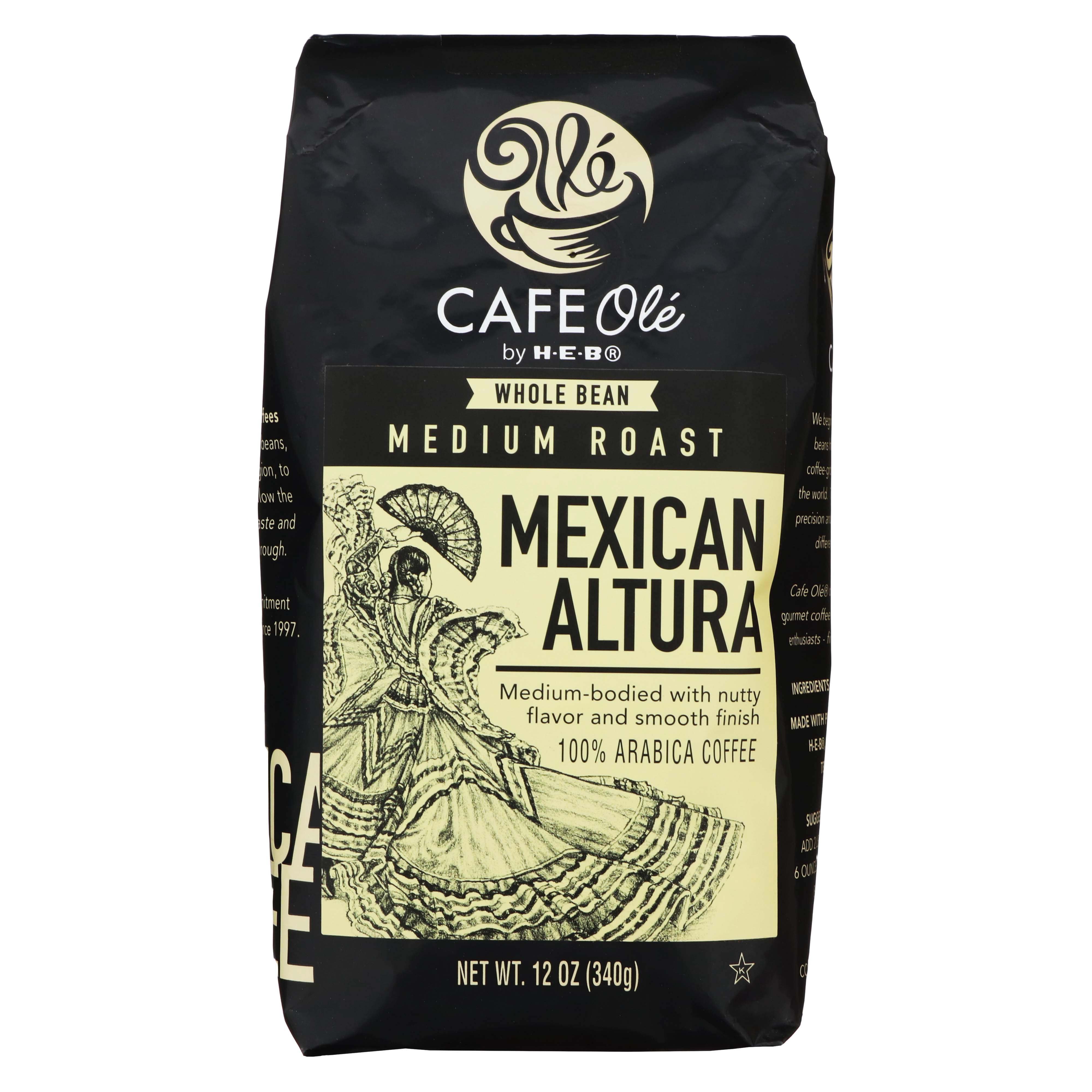 Cafe Ole By H-E-B Mexican Altura Medium Roast Whole Bean Coffee - Shop ...