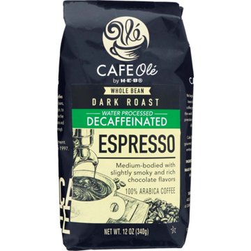 CAFE Olé by H-E-B Whole Bean Dark Roast Decaf Espresso Coffee
