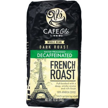 CAFE Olé by H-E-B Whole Bean Dark Roast Decaf French Roast Coffee