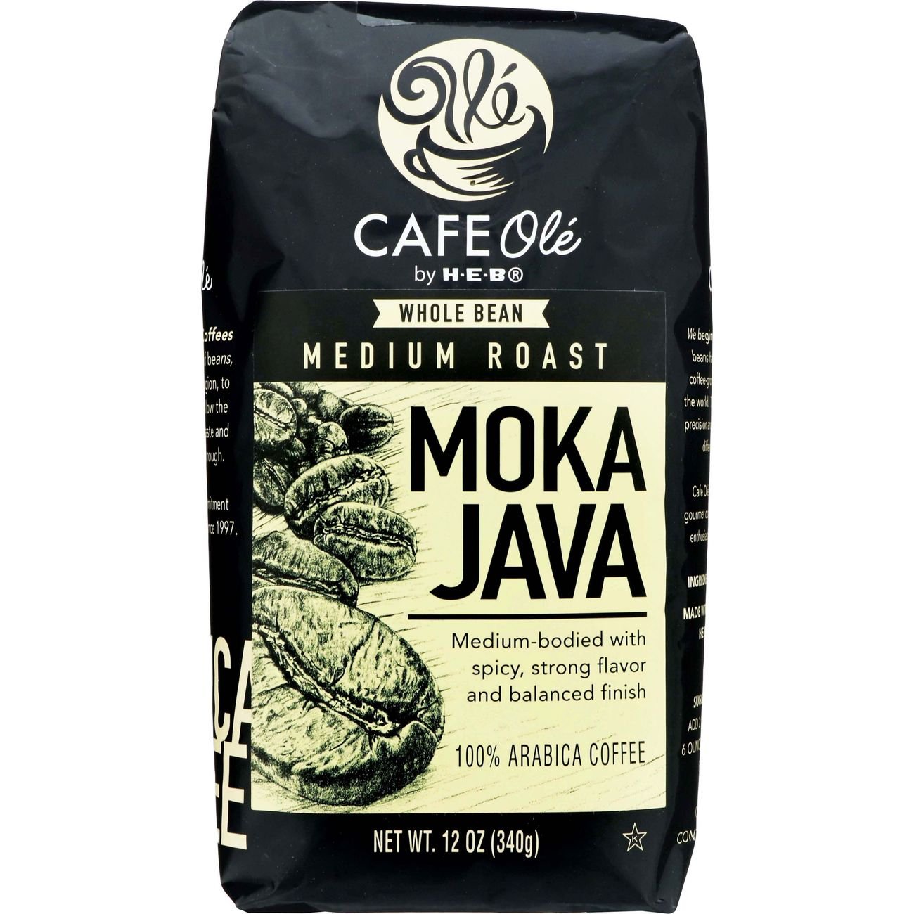 Cafe Ole by HEB Moka Java Blend Medium Roast Whole Bean Coffee Shop