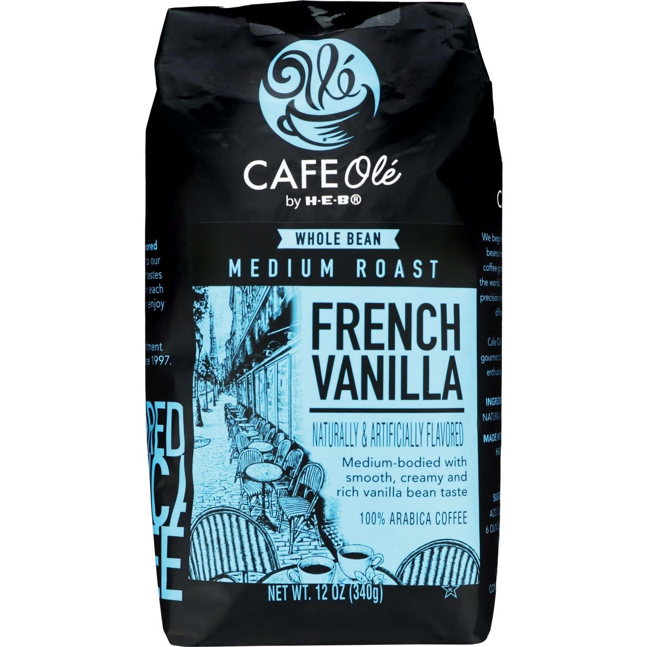 Cafe Ole by HEB French Vanilla Medium Roast Whole Bean Coffee Shop