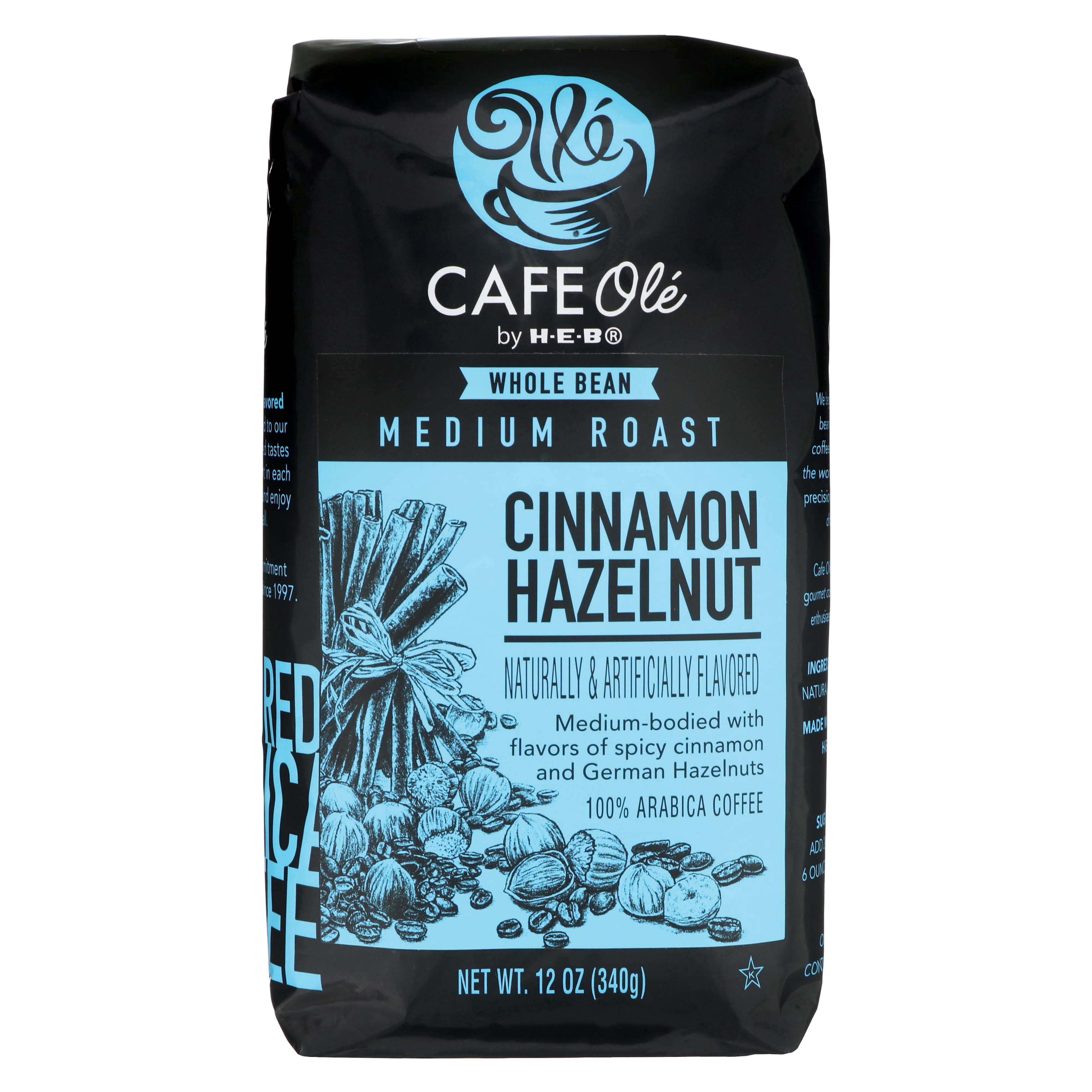 Cafe Ole By H-E-B Cinnamon Hazelnut Medium Roast Whole Bean Coffee ...