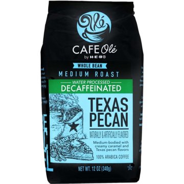 CAFE Olé by H-E-B Decaf Texas Pecan Medium Roast Whole Bean Coffee