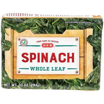 H-E-B Frozen Whole Leaf Spinach, 10 oz