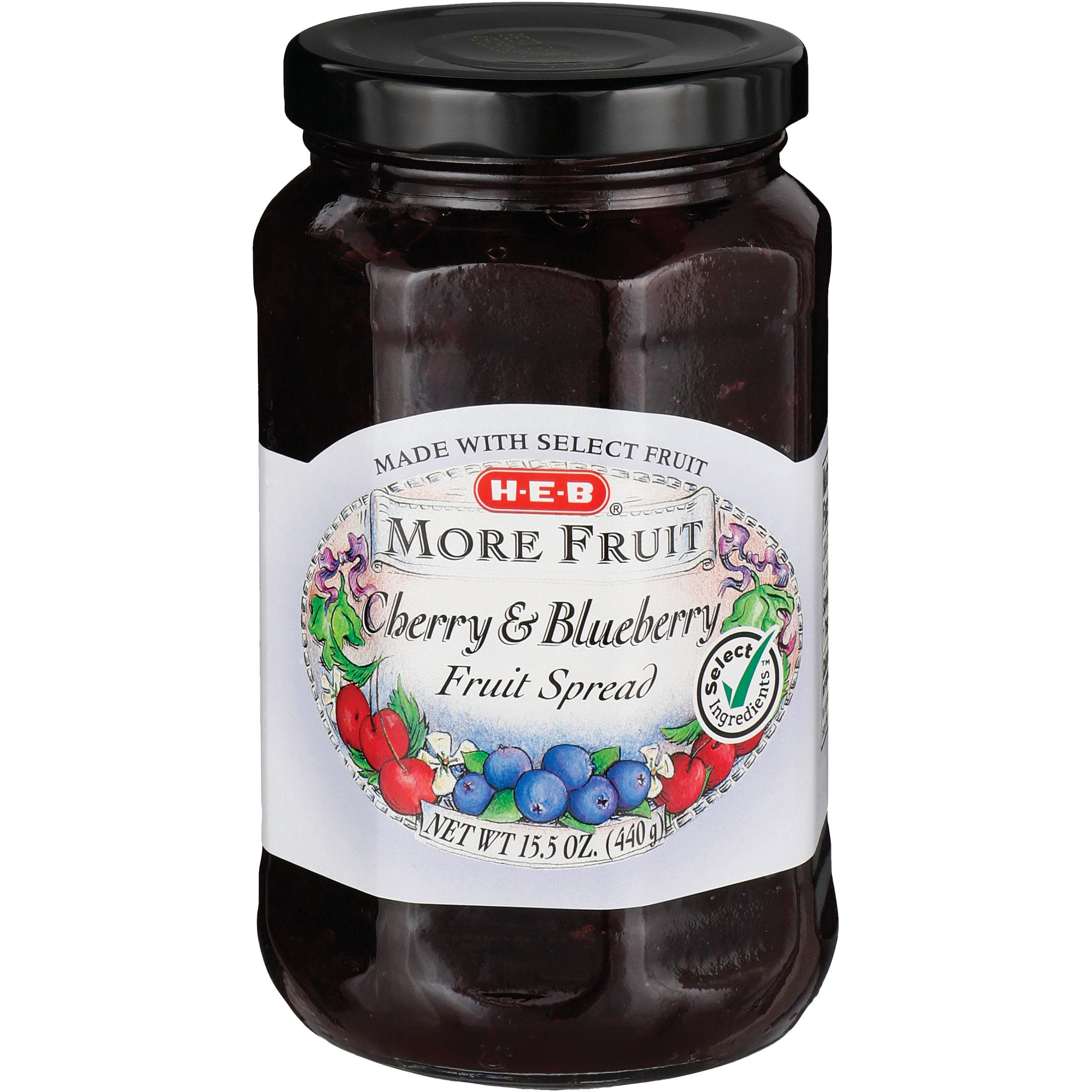 H-E-B More Fruit Cherry & Blueberry Fruit Spread - Shop Jelly & Jam At ...