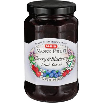 H-E-B More Fruit Cherry & Blueberry Fruit Spread, 15.5 oz