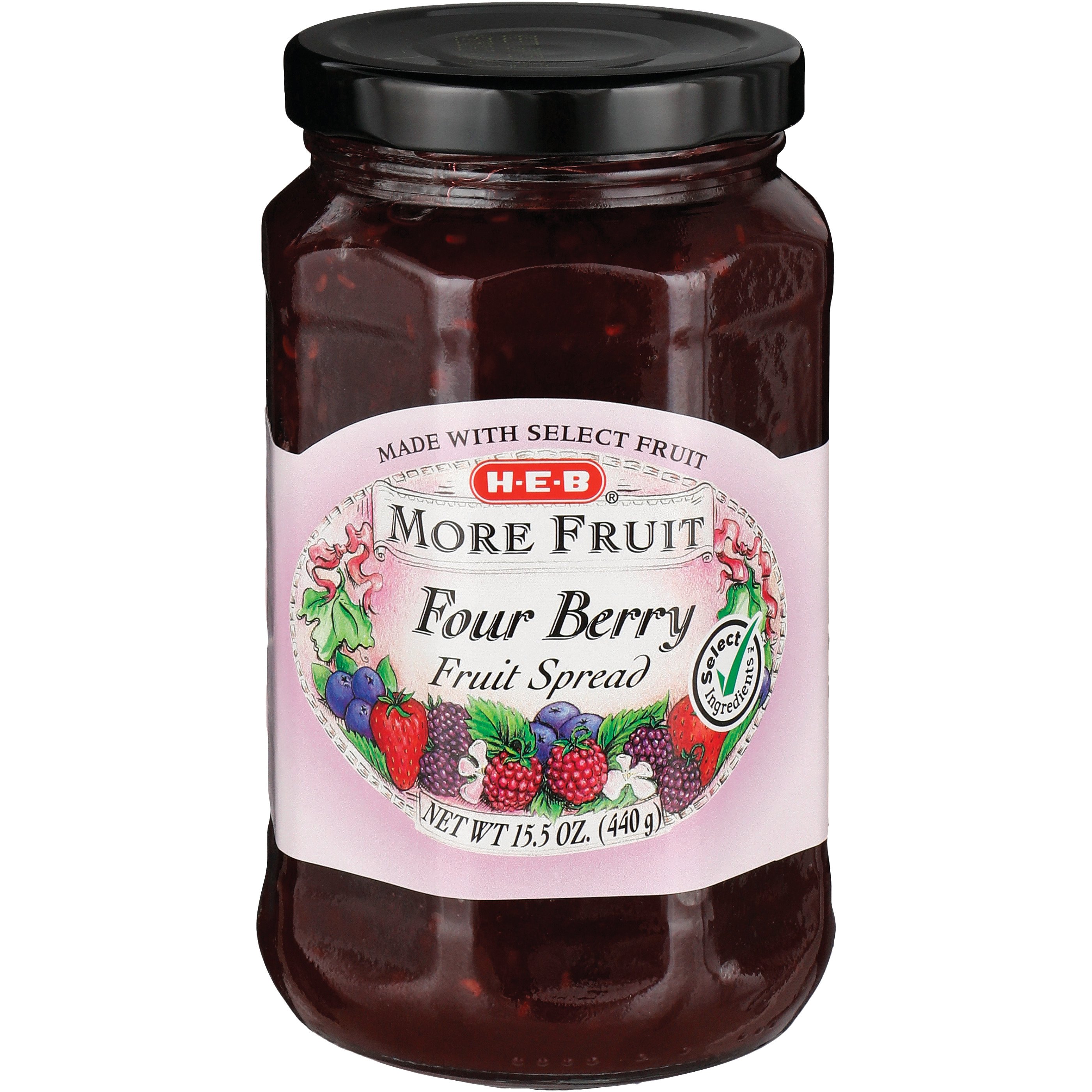 H-E-B More Fruit Four Berry Fruit Spread - Shop Jelly & Jam at H-E-B