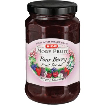 H-E-B More Fruit Four Berry Fruit Spread, 15.5 oz