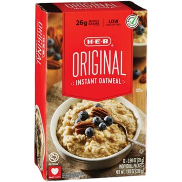 H-E-B Instant Oatmeal - Original, 12 ct