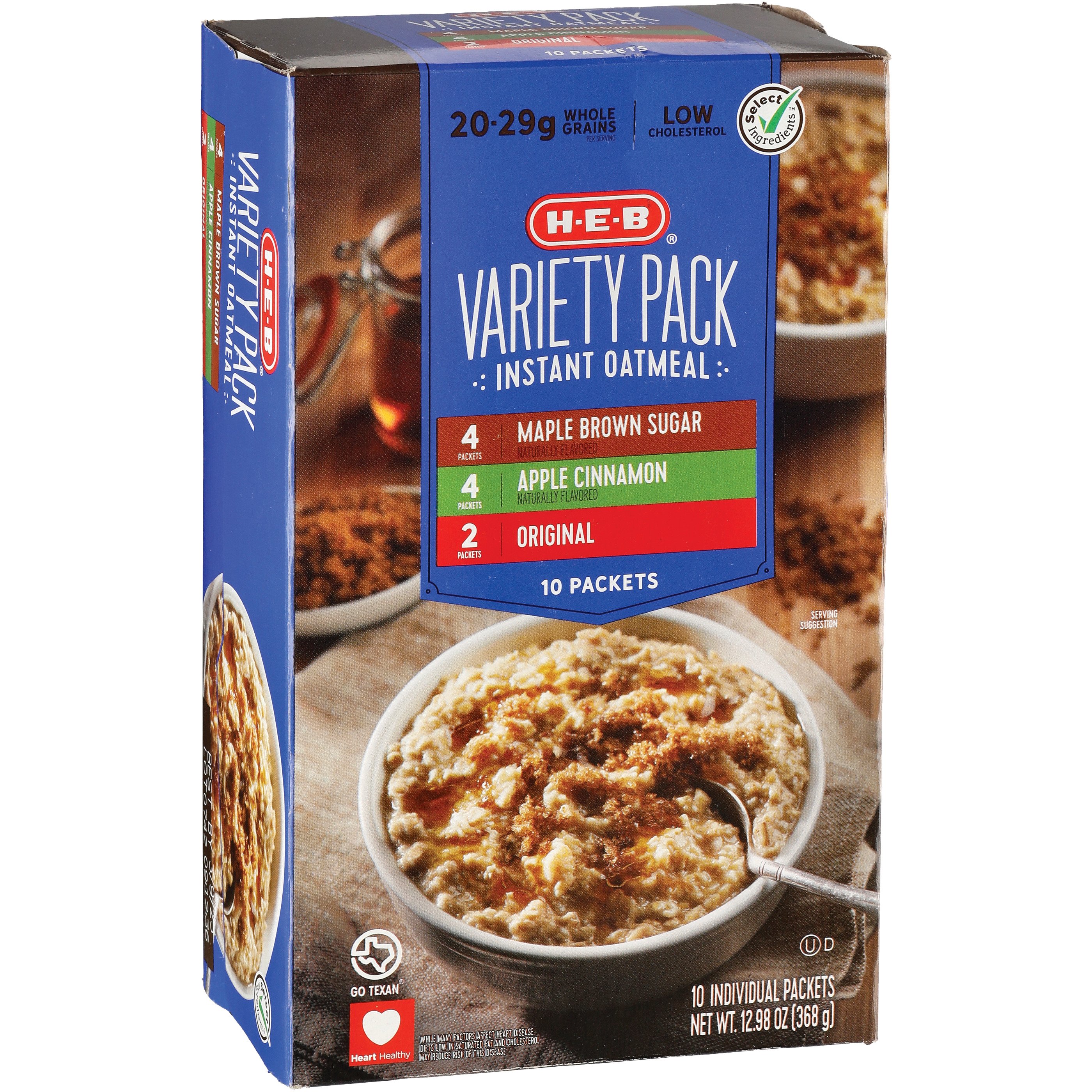 H-E-B Instant Oatmeal Variety Pack - Shop Oatmeal & Hot Cereal at H-E-B