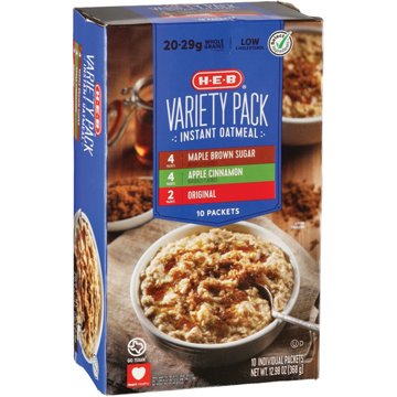 H-E-B Instant Oatmeal Variety Pack, 10 ct
