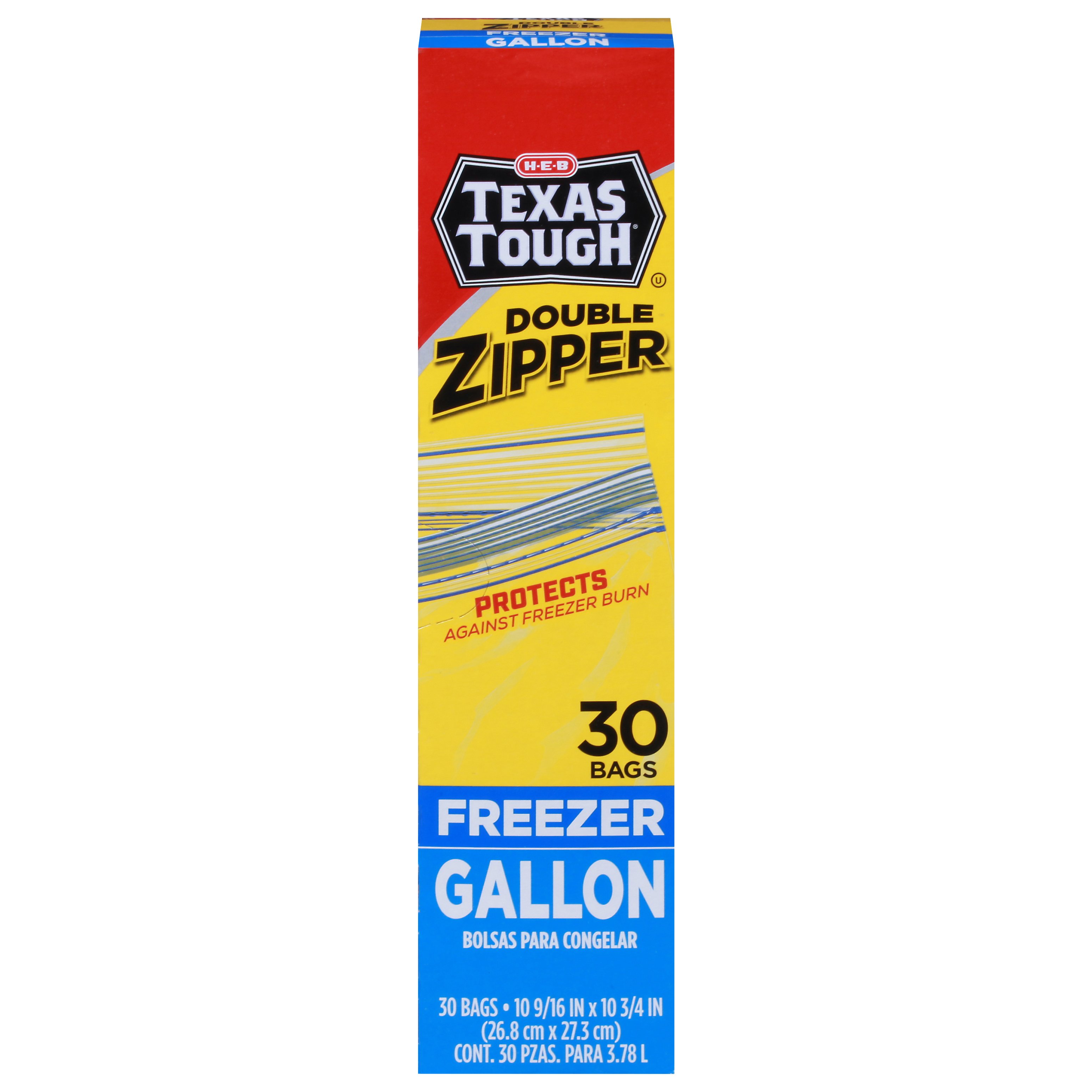 H-E-B Texas Tough Double Zipper Gallon Freezer Bags - Shop Storage
