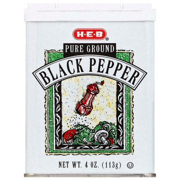 H-E-B Pure Ground Black Pepper, 4 oz