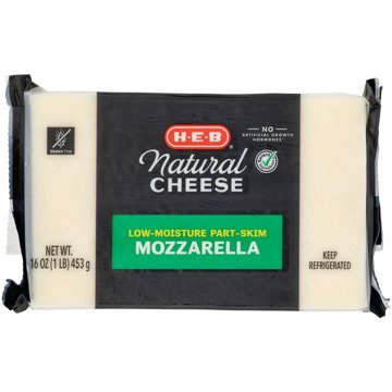 H-E-B Low Moisture Part-Skim Mozzarella Cheese, 16 oz