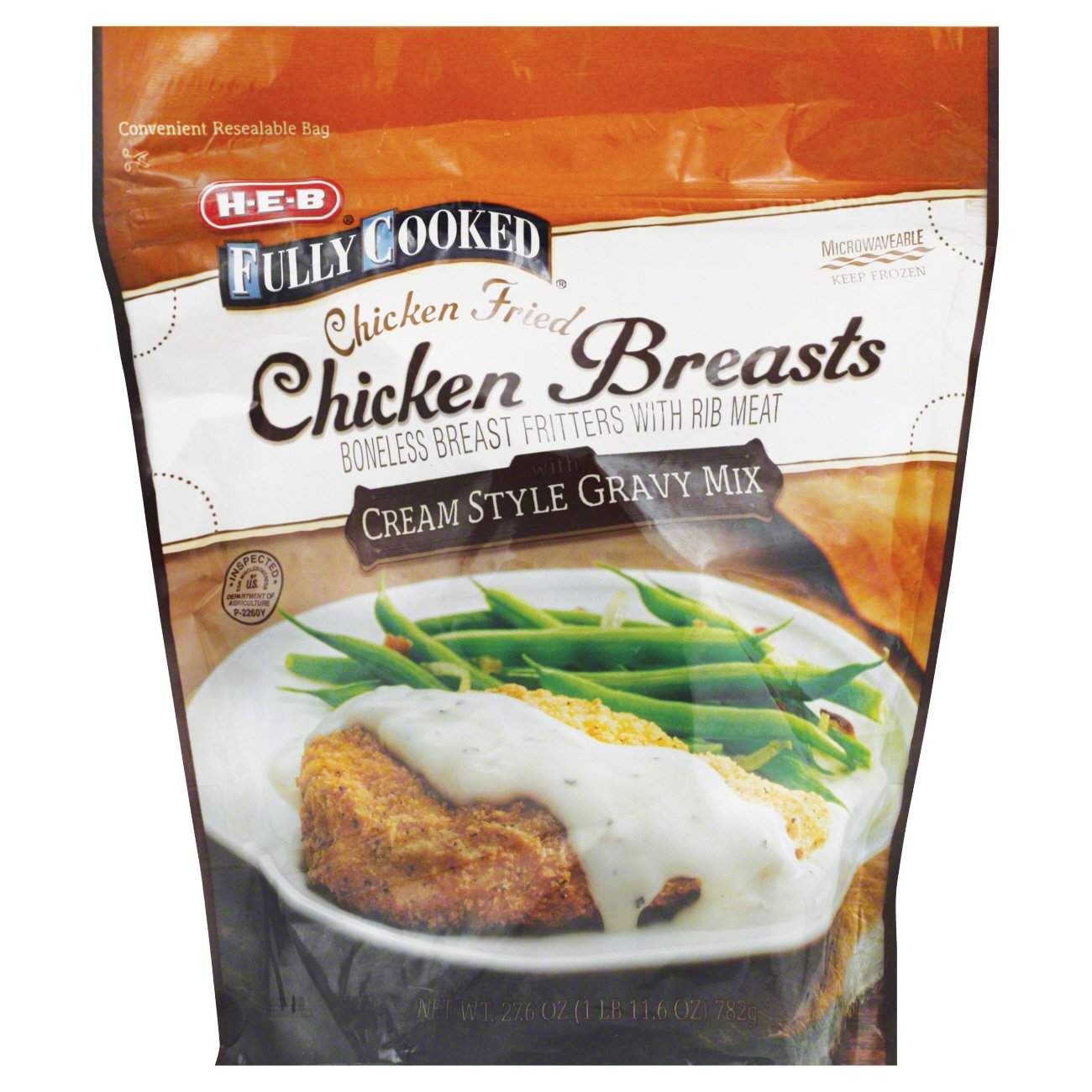 H-E-B Chicken Fried Chicken Breasts With Cream Style Gravy Mix - Shop ...