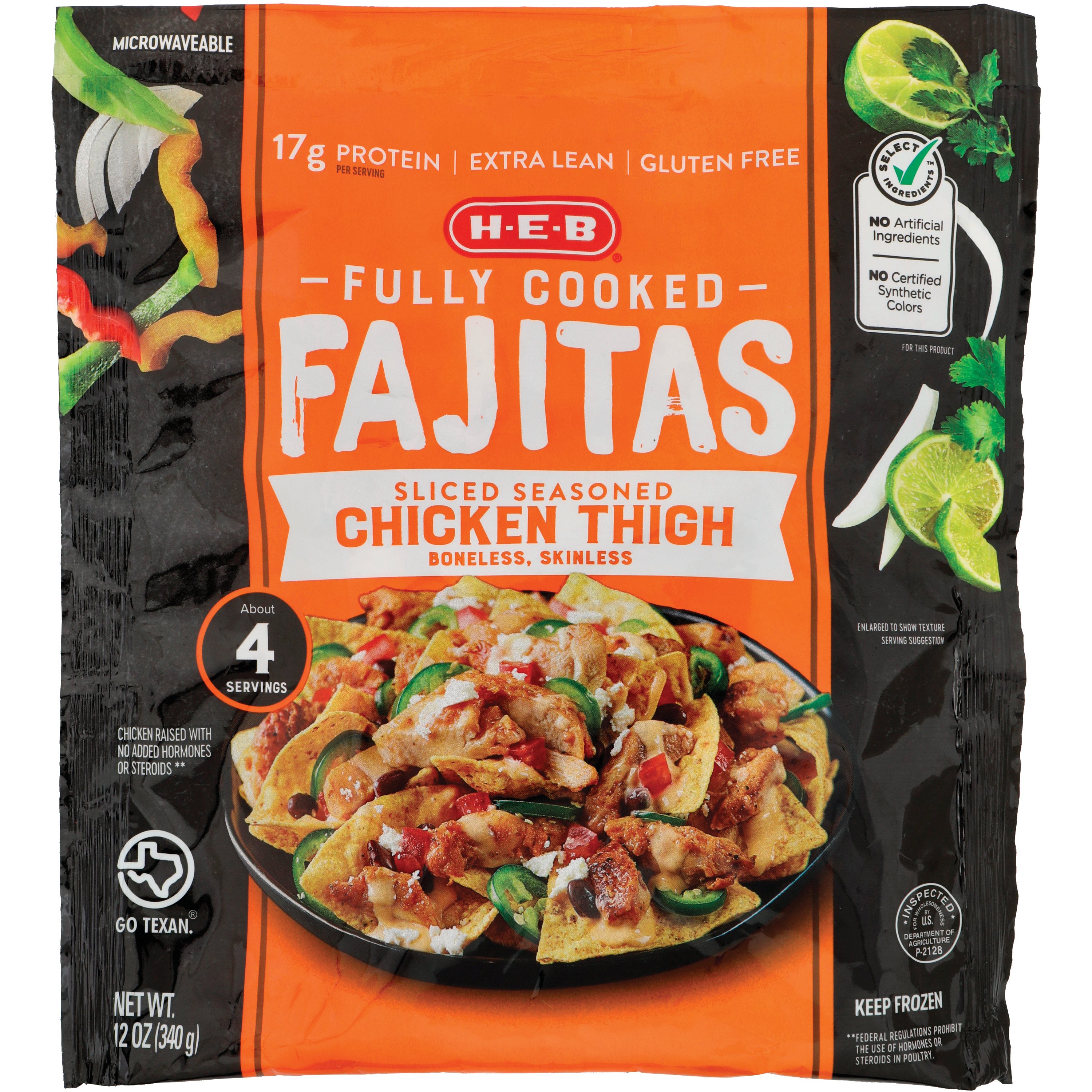 H-E-B Select Ingredients Fully Cooked Chicken Thigh Fajitas - Shop Meat ...