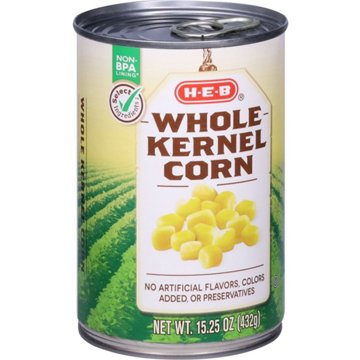 H-E-B Whole Kernel Corn, 15.25 oz