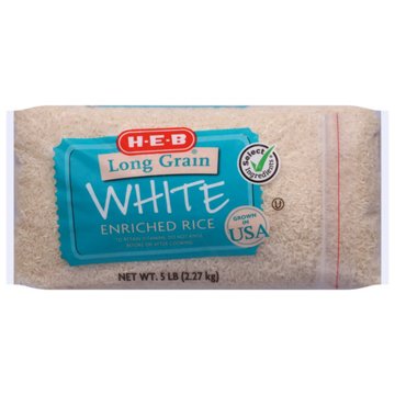 H-E-B Enriched Long Grain White Rice, 5 lbs
