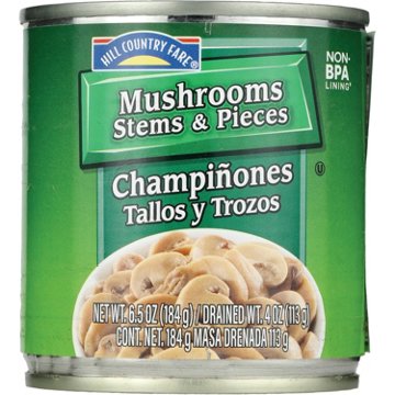 Hill Country Fare Mushrooms Stems & Pieces, 6.5 oz
