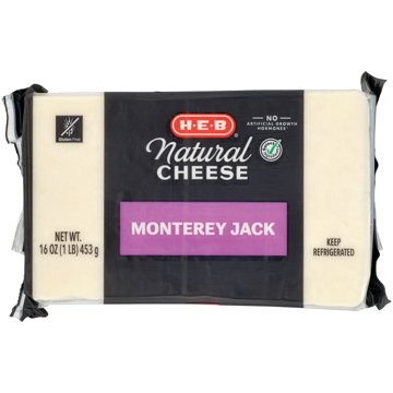 H-E-B Monterey Jack Cheese, 16 oz