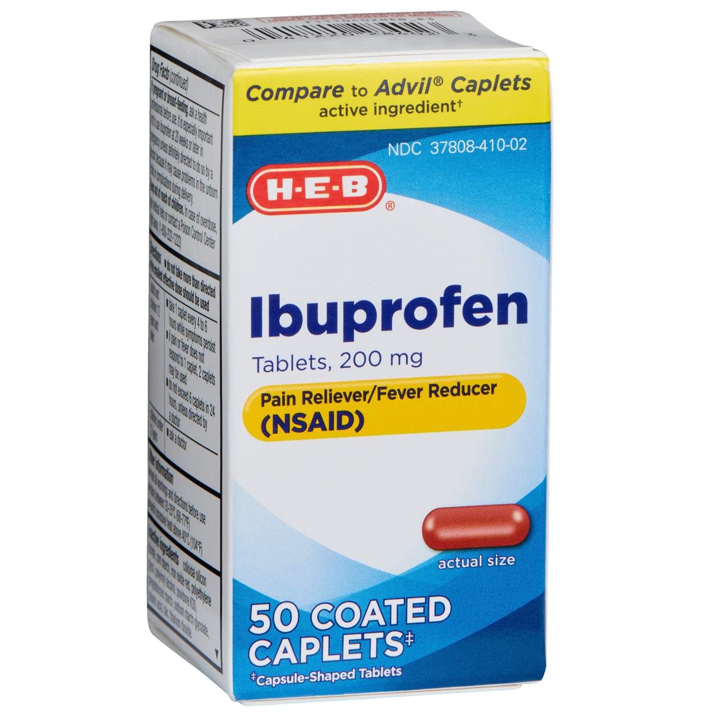 H-E-B Ibuprofen 200 mg Coated Caplets; image 3 of 5