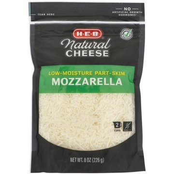 H-E-B Low Moisture Part-Skim Mozzarella Shredded Cheese, 8 oz