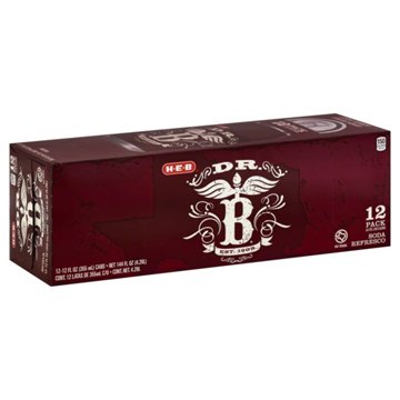 H-E-B Dr. B Soda 12 pk Cans, 12 oz