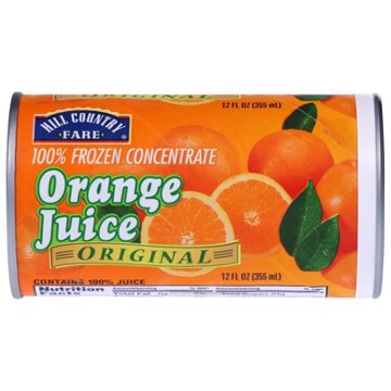 Hill Country Fare Frozen Original 100% Orange Juice, 12 oz
