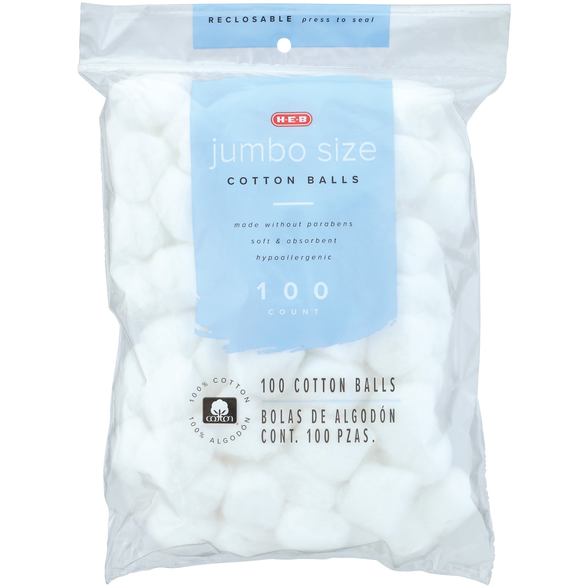 HEB Triple Size Cotton Balls Shop Cotton Balls & Swabs at HEB